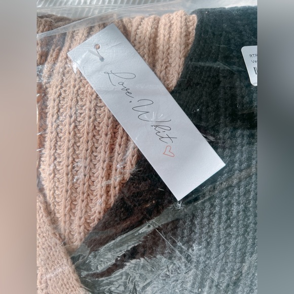 Love, Whit by Whitney Port Brown Color Block Cardigan. - Picture 8 of 8